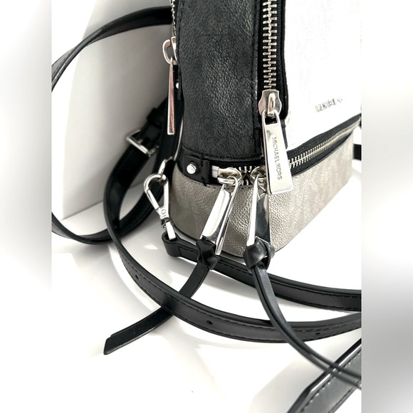 Michael Kors Mini Rhea Color-Block Logo Backpack - Picture 9 of 11